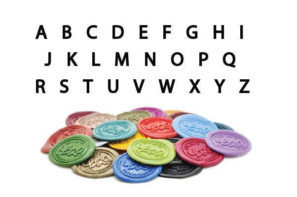 Dotted Initial Monogram Wax Seal Stamp - Backtozero B20 - 1 initial, 1initial, genericlonghandle, Letter, Monogram, One Initial, Personalized, Pink