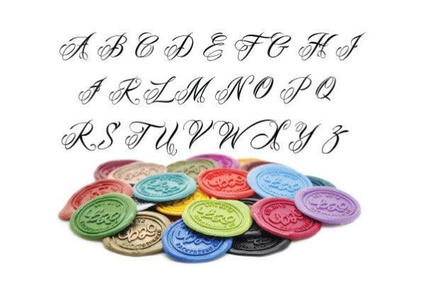 Calligraphy Initial Wax Seal Stamp - Backtozero B20 - 1 initial, 1initial, Calligraphy, Fuchsia, genericlonghandle, Letter, Monogram, One Initial, Personalized