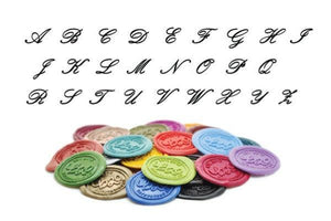 Script Monogram Wax Seal Stamp - Backtozero B20 - 2 initials, 2initials, Blue, Double Initials, genericlonghandle, ineterlock, Initial, Interlink, interlocking, Letter, Monogram, Personalized, Two initials, Wedding