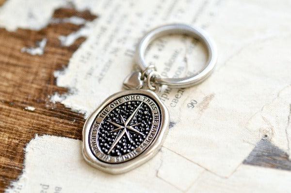 Engraved Star Key Ring - Your Message