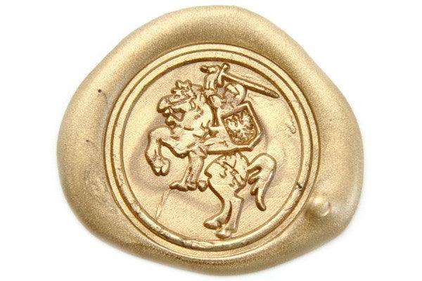 Knight Wax Seal Stamp - Backtozero B20 - Copper, genericlonghandle, Heraldic, horse, knight, shield, sword