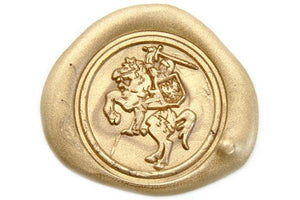 Knight Wax Seal Stamp - Backtozero B20 - Copper, genericlonghandle, Heraldic, horse, knight, shield, sword