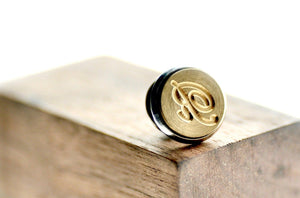 Script Initial Signet Pin - Backtozero B20 - 1 initial, 10mm, 12mm, 14mm, 1initial, badge, brass, brooch, Custom, him, initial, monogram, One Initial, Personalized, pin, signet, stainless steel, Wedding