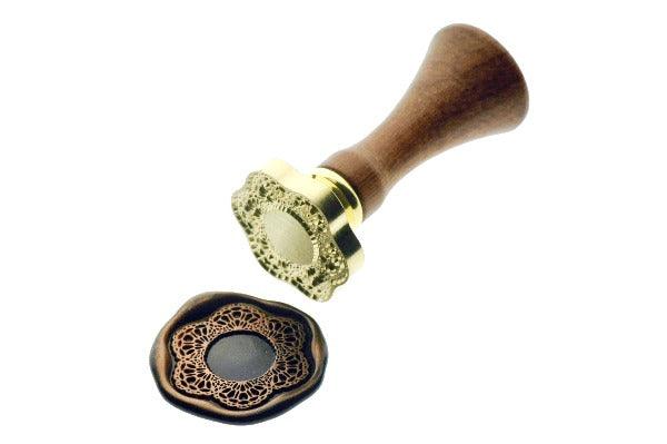 Lace Doily Die Cut Wax Seal Stamp | A - Backtozero B20 - Black, Copper, copper dust, copper powder, die cut, diecut, Doilies, Doily, lace, newarrivals, Signature, signaturehandle