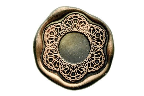 Lace Doily Die Cut Wax Seal Stamp | A - Backtozero B20 - Black, Copper, copper dust, copper powder, die cut, diecut, Doilies, Doily, lace, newarrivals, Signature, signaturehandle