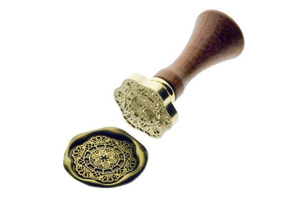 Lace Doily Die Cut Wax Seal Stamp | B - Backtozero B20 - Black, die cut, diecut, Doilies, Doily, gold dust, gold metallic powder, gold powder, lace, newarrivals, Signature, signaturehandle