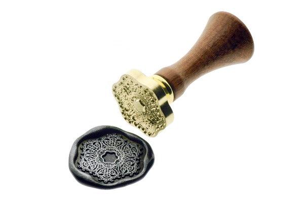 Lace Doily Die Cut Wax Seal Stamp | C - Backtozero B20 - Black, die cut, diecut, Doilies, Doily, lace, newarrivals, Signature, signaturehandle, Silver, silver dust, silver powder