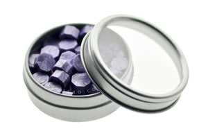 Lavender Octagon Sealing Wax Beads - Backtozero B20 - lavender, metallic, octagon bead, pearlized, purple, sealing wax, tin, Wax Beads