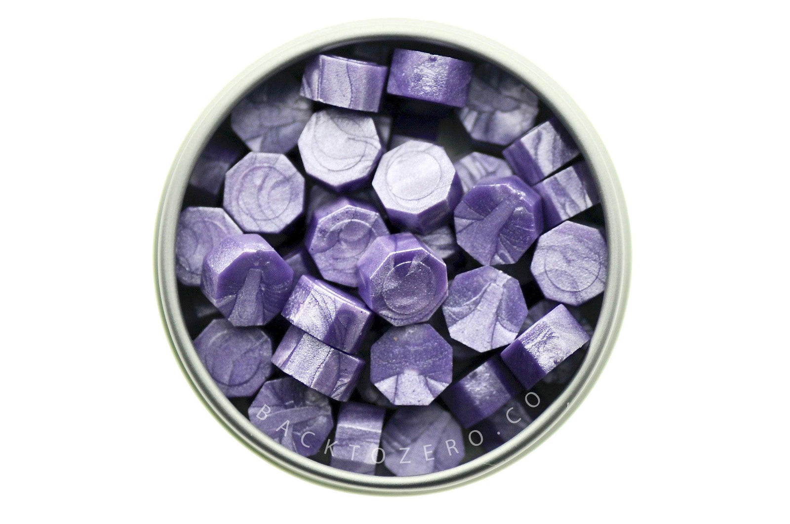 Lavender Octagon Sealing Wax Beads - Backtozero B20 - lavender, metallic, octagon bead, pearlized, purple, sealing wax, tin, Wax Beads