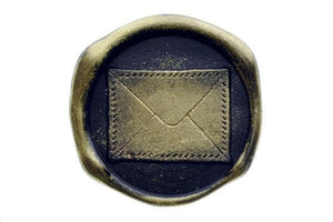 Rectangular Envelope with Mini Snowflake Wax Seal Stamp Set - Backtozero B20 - black, envelope, gold dust, gold powder, mail, mini, Signature, signaturehandle, snowflake