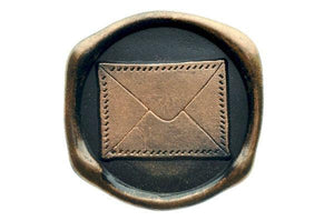Rectangular Envelope Wax Seal Stamp - Backtozero B20 - black, copper dust, copper powder, envelope, Letter, mail, Signature, signaturehandle