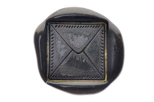 Square Envelope Wax Seal Stamp - Backtozero B20 - black, envelope, letter, mail, Signature, signaturehandle, square