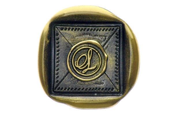 Square Envelope with Your Initial Wax Seal Stamp Set - Backtozero B20 - 1 initial, 1.2cm, 1initial, black, envelope, gold dust, gold metallic, gold metallic powder, gold powder, Initial, letter, mail, mini, One Initial, Personalized, Signature, signaturehandle, square