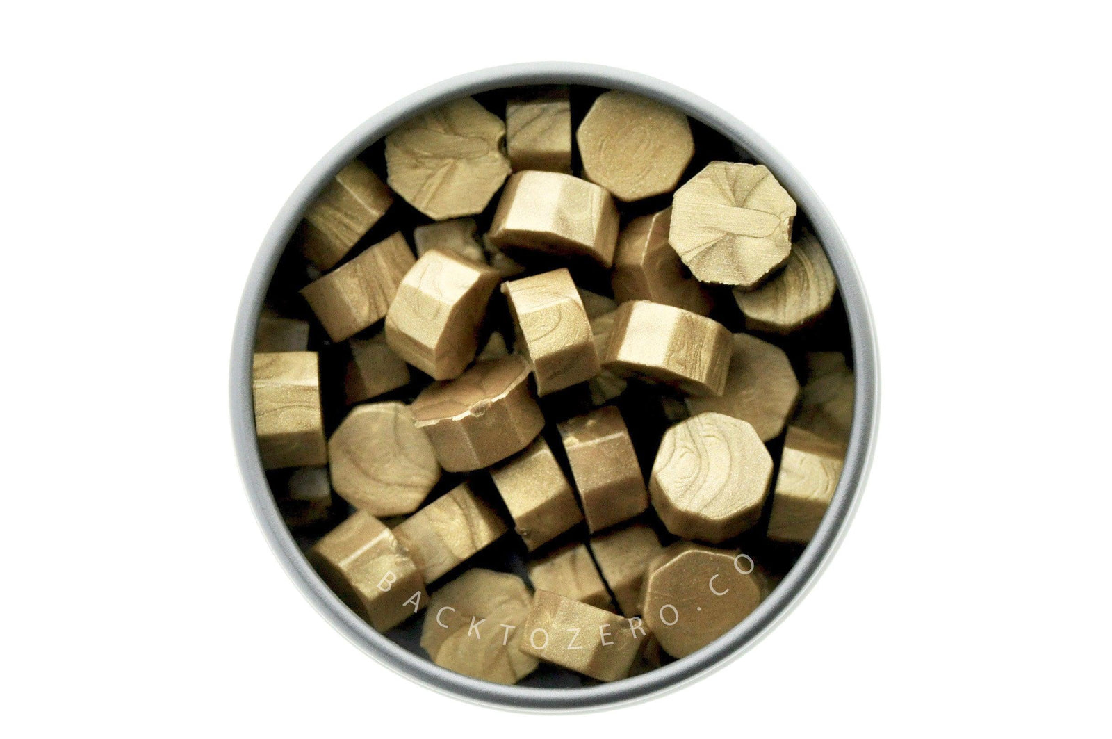 Light Gold Octagon Sealing Wax Beads - Backtozero B20 - gold, light gold, metallic, octagon bead, sealing wax, tin, Wax Beads
