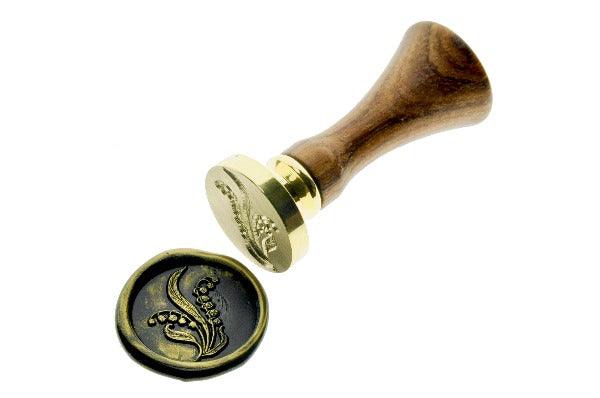 Lily of the Valley Wax Seal Stamp - Backtozero B20 - black, botanic, Botanical, floral, flower, gold metallic powder, lily, metallic powder, Nature, newarrivals, Signature, signaturehandle, spring, valley