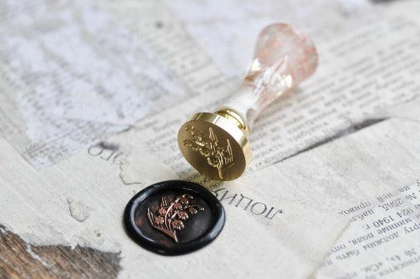 Lily of the Valley Double Layer Wax Seal Stamp - Backtozero B20 - 2 layer, 2 layers, 2 level, 2layer, 2layers, 2level, 2levels, Botanical, double layer, floral, Flower, flowers, lily, lily of the valley, Nature, newarrivals, Signature, signaturehandle