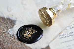 Lily of the Valley Double Layer Wax Seal Stamp - Backtozero B20 - 2 layer, 2 layers, 2 level, 2layer, 2layers, 2level, 2levels, Botanical, double layer, floral, Flower, flowers, lily, lily of the valley, Nature, newarrivals, Signature, signaturehandle