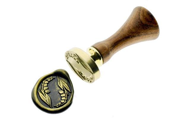 Lily of the Valley Duo Wax Seal Stamp - Backtozero B20 - black, botanic, Botanical, duo, floral, flower, gold, gold dust, gold powder, lily, Nature, newarrivals, oval, Signature, signaturehandle, spring, valley