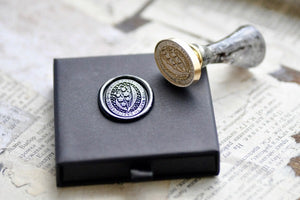 Message Wax Seal Charm Keychain Black Bow & Heart | Lily of the Valley - Backtozero B20 - bow, charm, enamel, enamel keychain, Flower, heart, her, keychain, lapel, lily of the valley, metal, ribbon, seashell, soft enamel, starry, velvet, wax seal