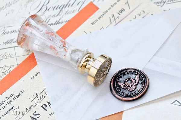 Lock with Wings Latin Motto Antique Style Wax Seal Stamp