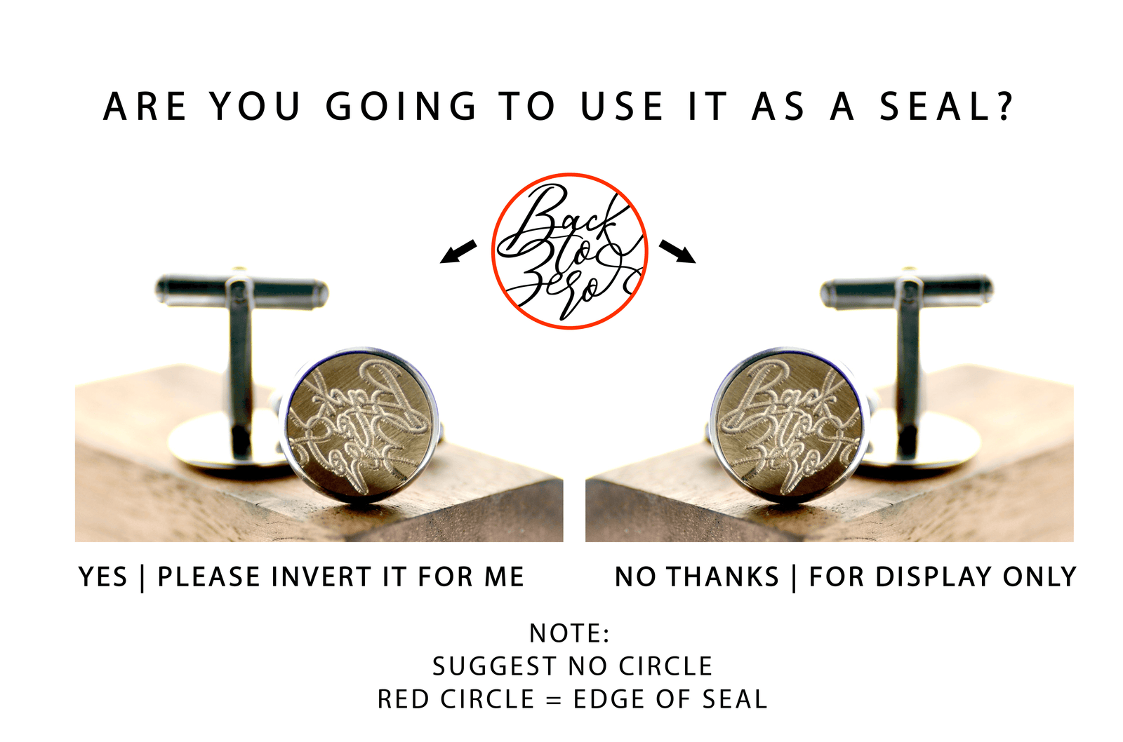 Design your own Signet Cufflinks - Backtozero B20 - 14mm, accessory, bespoke, Custom, customsignet, Design Your Own, him, minimal, signet, simple
