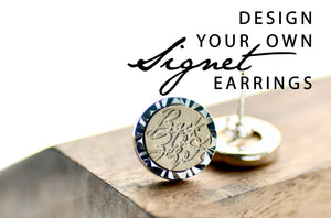 Design your own Geo Signet Earrings - Backtozero B20 - accessory, bespoke, Custom, custom earrings, customsignet, Design Your Own, earrings, geo, geoearrings, her, jewelry, signet