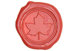 Maple Leaf Wax Seal Stamp - Backtozero B20 - Botanical, canada, genericlonghandle, leaf, Nature, Palm Red