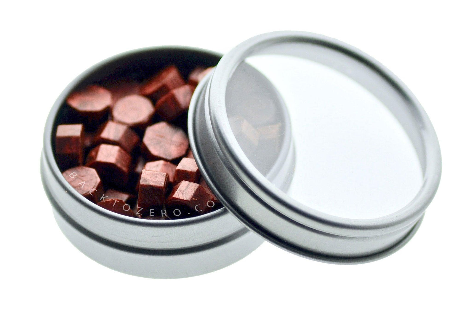 Maroon Octagon Sealing Wax Beads - Backtozero B20 - metallic, metallic red, octagon bead, red, sealing wax, tin, Wax Beads