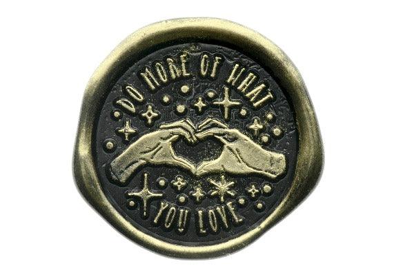 Do More of What You Love Wax Seal Stamp - Backtozero B20 - black, gold, gold dust, gold powder, hand, hand gesture, heart, message, moment, Signature, signaturehandle, star, stars, words