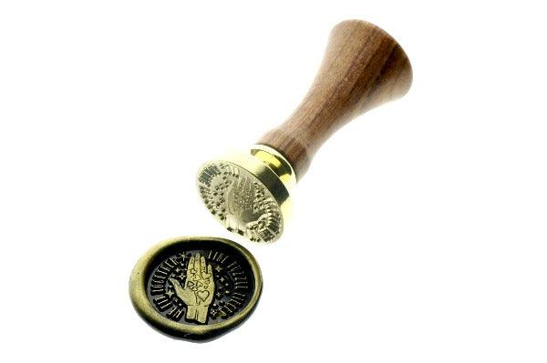 We Fit Together Like Puzzle Pieces Wax Seal Stamp - Backtozero B20 - black, gold, gold dust, gold powder, hand, hand gesture, heart, message, moment, moon, puzzle, Signature, signaturehandle, star, stars, words