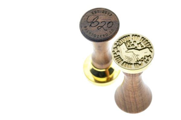 Trust the Timing of Your Life Wax Seal Stamp - Backtozero B20 - black, gold, gold dust, gold powder, hand, hand gesture, heart, message, moment, moon, puzzle, Signature, signaturehandle, star, stars, words
