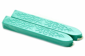 Turquoise Filigree Wick Sealing Wax Stick - Backtozero B20 - Filigree Wick, Metallic Green, sale, Sealing Wax, Wick Stick, Wick Wax, wwax