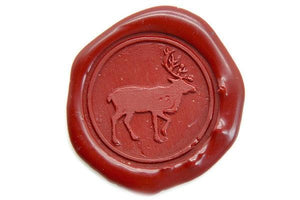 Caribou Wax Seal Stamp - Backtozero B20 - Animal, Caribou, Christmas, Deep Red, Deer, genericlonghandle, Moose, Winter, Xmas