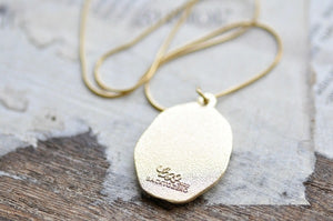 Message Wax Seal Enamel Necklace | Lily of the Valley | Gold - Backtozero B20 - botanic, Botanical, Come to those who wait, enamel, Flower, Gold, her, lapel, lily of the valley, metal, Nature, necklace, Plant, plants, soft enamel, starry, wax seal