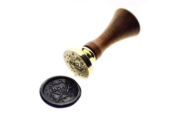 Floating House Wax Seal Stamp Designed by Nikki Dotti - Backtozero B20 - Black, collaboration, house, metallic powder, newarrivals, Signature, signaturehandle, silver dust, silver powder