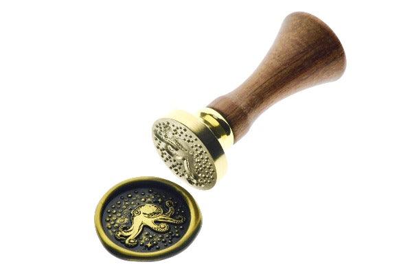 Stars & Dots Octopus Wax Seal Stamp - Backtozero B20 - Animal, Animal Lover, Black, dots, gold powder, marine, marine animal, newarrivals, ocean, octopus, sea, Signature, signaturehandle, stars