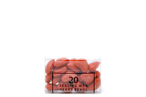 Orange Sealing Wax Heart Bead - Backtozero B20 - Heart Bead, Heart Wax, Orange, sale, Sealing Wax, Wax Bead