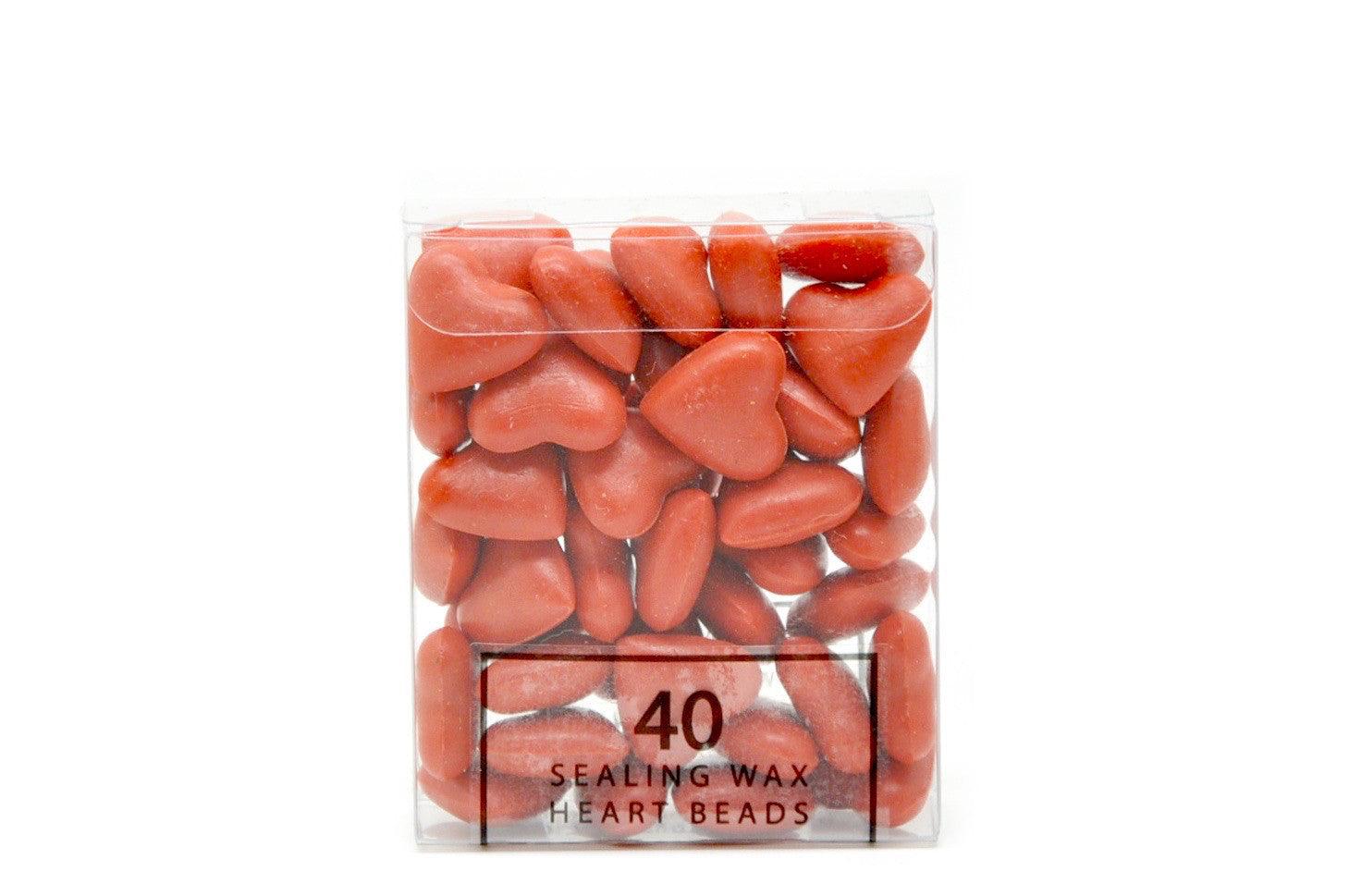 Orange Sealing Wax Heart Bead - Backtozero B20 - Heart Bead, Heart Wax, Orange, sale, Sealing Wax, Wax Bead
