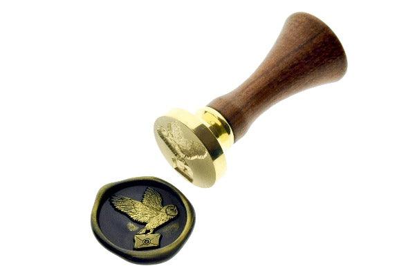 Owl Mail Delivery Wax Seal Stamp - Backtozero B20 - Bird, black, delivery, gold metallic powder, Letter, Letters, mail, metallic powder, owl, Signature, spring