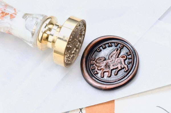 Winged Ox Latin Motto Wax Seal Stamp | S