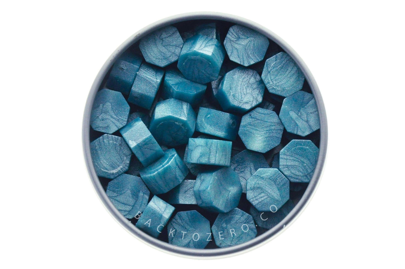 Pacific Octagon Sealing Wax Beads - Backtozero B20 - blue, octagon bead, sealing wax, tin, Wax Beads