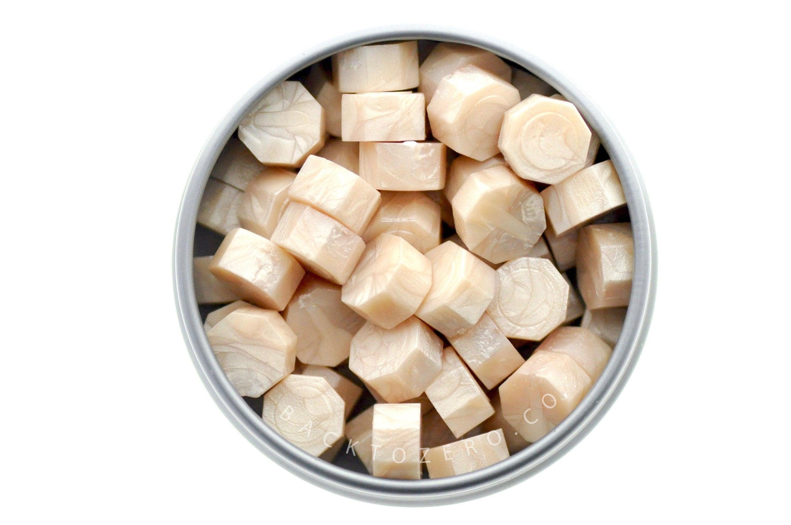 Pale Pink Octagon Sealing Wax Beads - Backtozero B20 - octagon bead, pale, pastel, pink, sealing wax, tin, Wax Beads