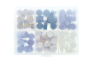 Octagon Sealing Wax Beads Palette | Night's Dream - Backtozero B20 - black, box, gold, nature, octagon bead, palette, pearl white, pink, purple, sealing wax, Wax Beads, White