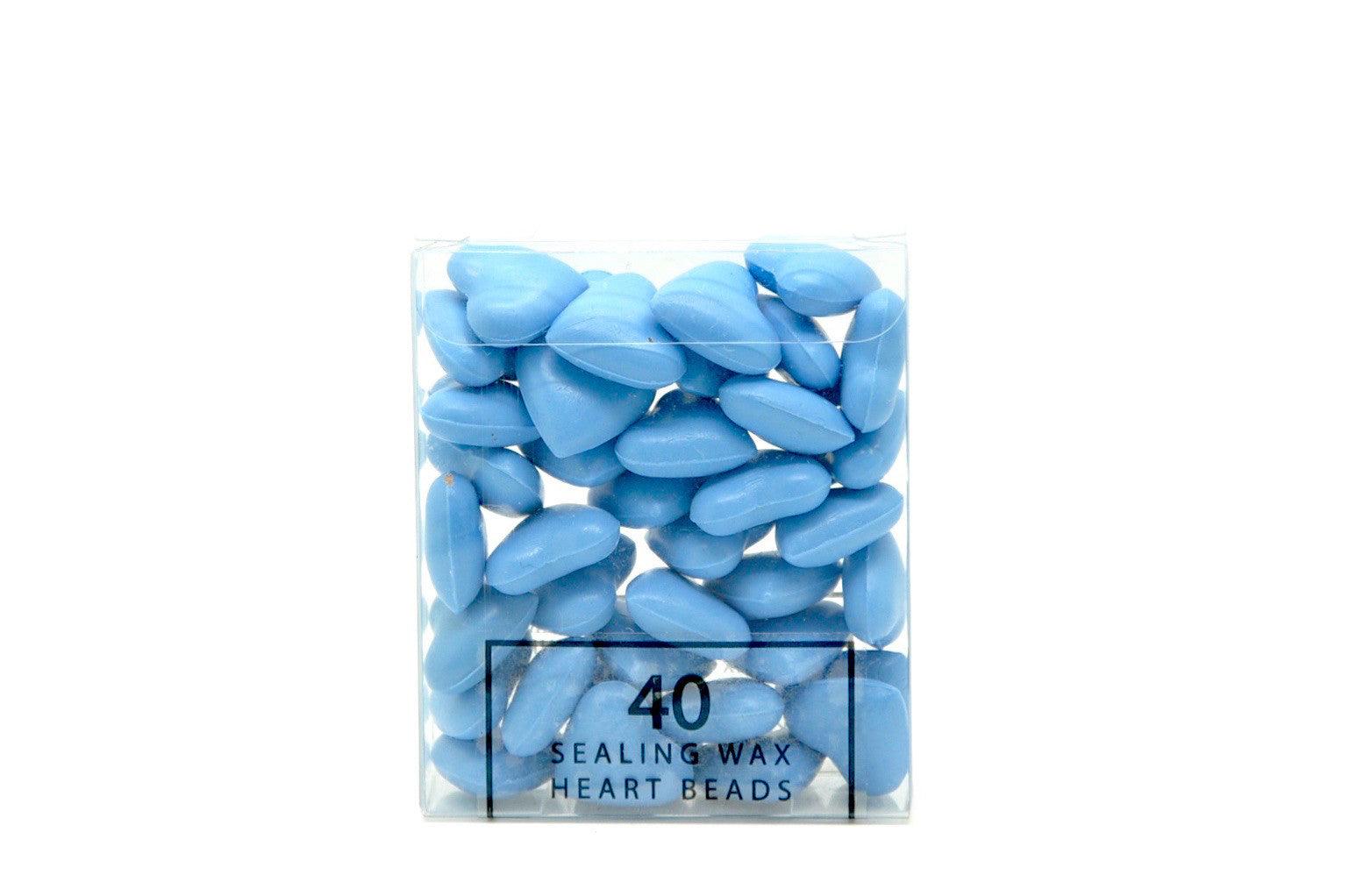 Pastel Blue Sealing Wax Heart Bead - Backtozero B20 - blue, Heart Bead, Heart Wax, Pastel Blue, sale, Sealing Wax, Wax Bead