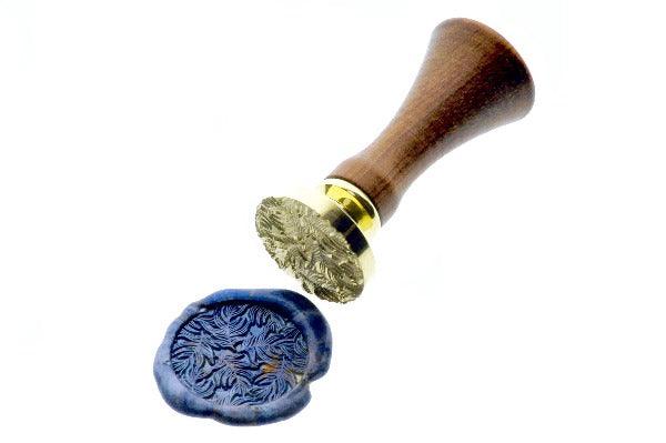 Feather Pattern Wax Seal Stamp - Backtozero B20 - marble, marble wax, mixed wax, pattern, Signature, signaturehandle, sunrise, texture