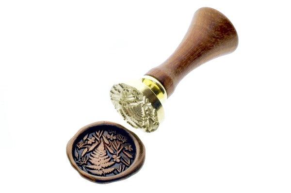 Fern & Botanical Pattern Wax Seal Stamp - Backtozero B20 - black, botanic, Botanical, copper dust, copper powder, fern, floral, Flower, flowers, newarrivals, pattern, Signature, signaturehandle, texture