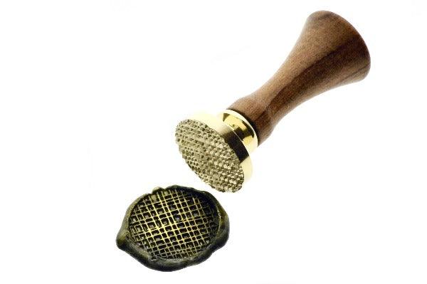 Grid Pattern Wax Seal Stamp - Backtozero B20 - black, gold dust, gold powder, grid, pattern, Signature, signaturehandle, texture