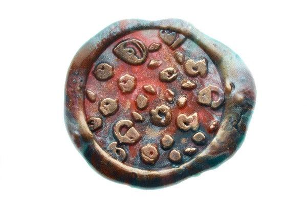 Leopard Pattern Wax Seal Stamp - Backtozero B20 - Animal, animal print, background, leopard, marble, marble wax, mixed wax, pattern, Signature, signaturehandle, texture