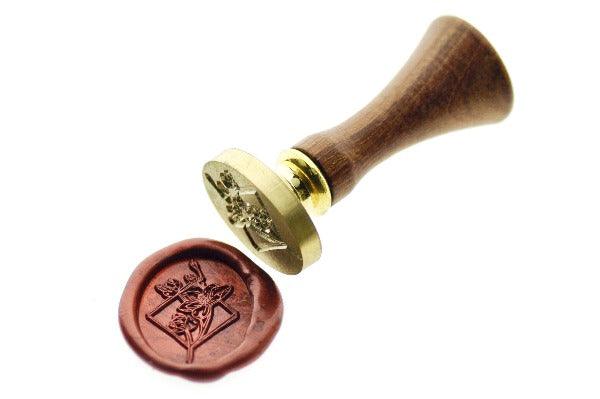 Spring Magnolias Wax Seal Stamp Designed by Petra - Backtozero B20 - botanic, Botanical, collaboration, floral, Flower, flowers, metallic, Metallic Red, Nature, oval, Signature, signaturehandle