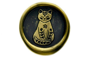 Sitting Cat Wax Seal Stamp Designed by Petra - Backtozero B20 - Black, Cat, Cat Lover, collaboration, gold dust, gold powder, newarrivals, Signature, signaturehandle